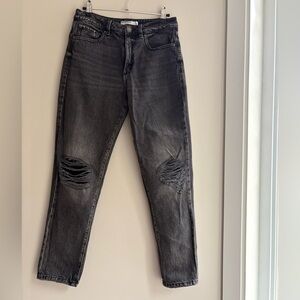 Garage women's Black Distressed Mom Jeans
